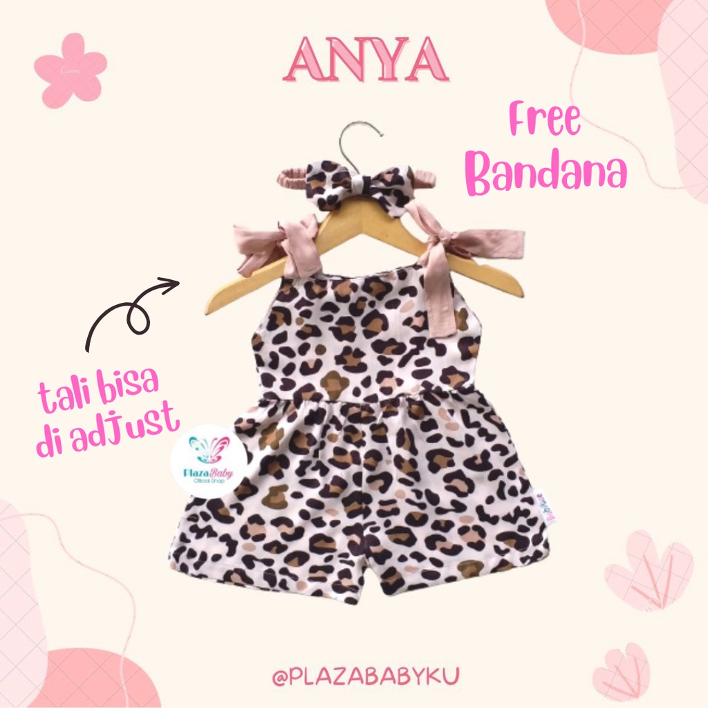 PROMO 7.7 plazababyku JUMPSUIT ANYA setelan anak perempuan jumper bayi motif bunga lucu free headband BUBIBEE