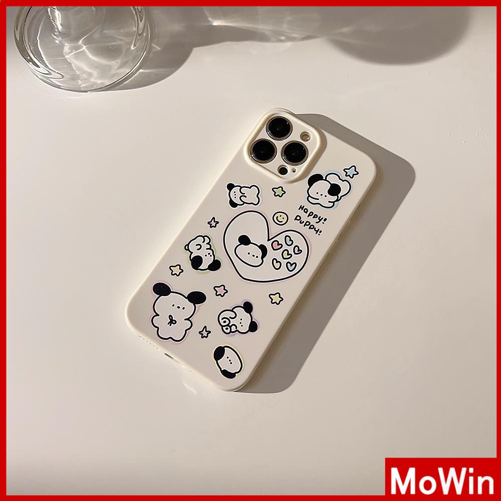 Case iPhone 14 Pro Max iPhone Case Cream Glossy Soft Case TPU Tahan Guncangan Kamera Case Perlindungan Cute Love Puppy Kompatibel dengan iPhone 13 Pro Max 12 Pro Max 11 Xr X Max 7Plus 8Plus
