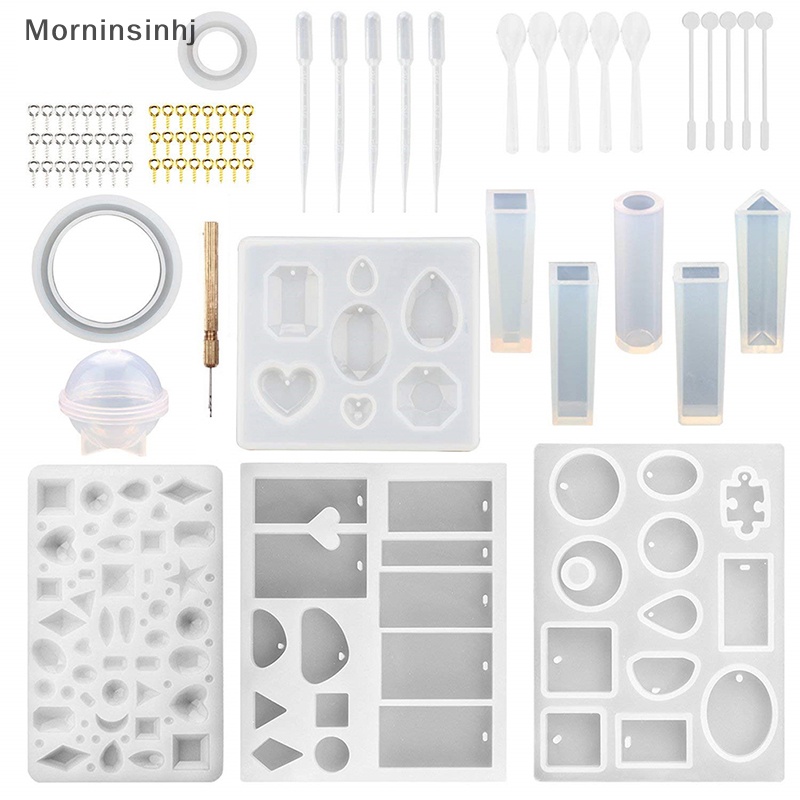 Mornin 76Pcs Silikon Membuat Perhiasan Resin Cetakan Liontin Alat Casg Cetakan DIY Craft id