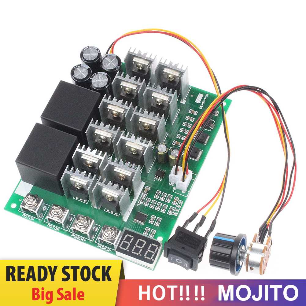 12v 24V 36V 48V Modul Kontroler Kecepatan Motor DC 100A Max Dengan Saklar Knob