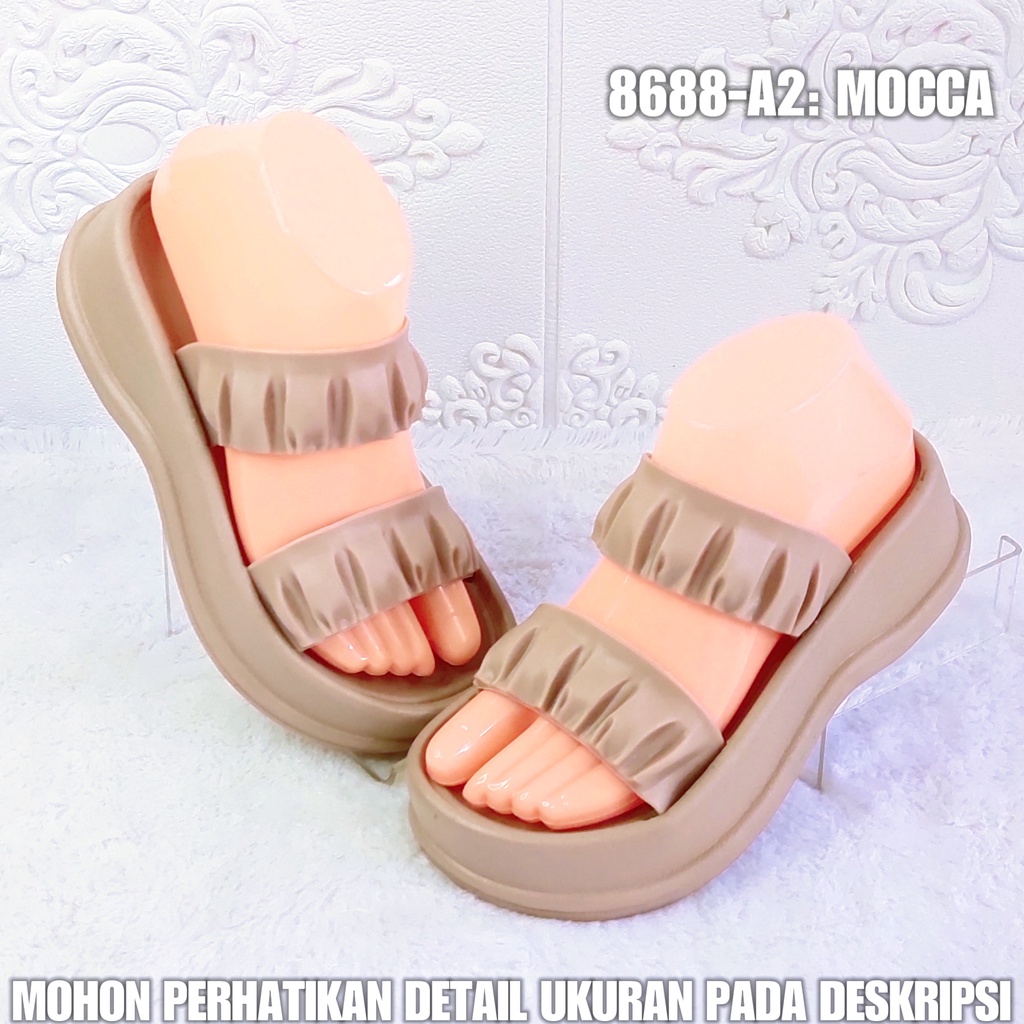 Sendal Wedges Wanita 8688 A2 Sandal Viral Kekinian AntiSlip SDLWW