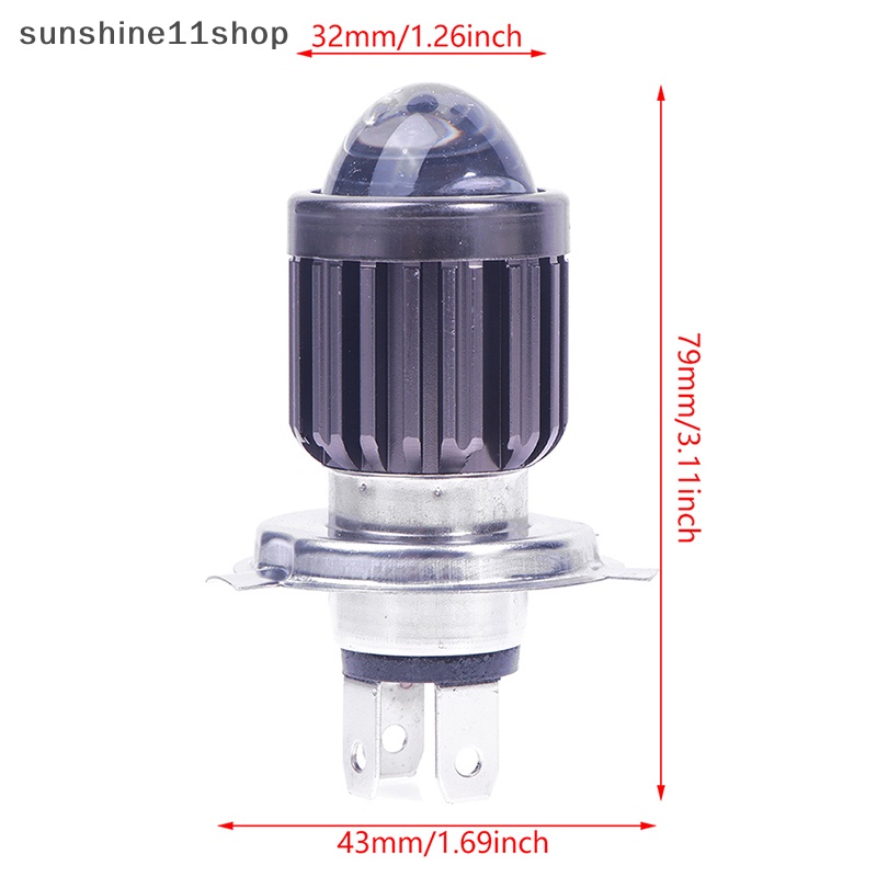 Sho Lampu Depan Motor LED Putih High Low Beam Headlight Lamp Bulbs 12V Kabut H4 N