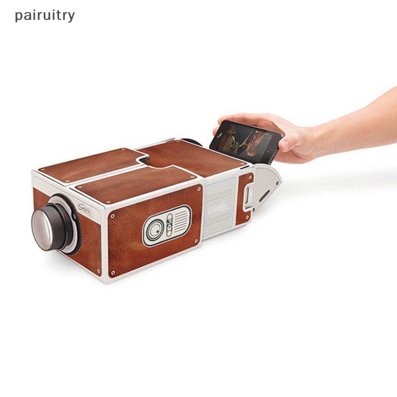 Prt DIY Proyektor 3D Kardus Mini Smartphone Projector Light Novelty Adjustable Proyektor Ponsel Bioskop Portabel PRT