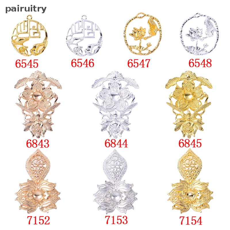 Prt Vintage Liontin Bunga Logam Handmade Ornamen Tiara Diy Perhiasan Aksesoris Hollow Liontin PRT