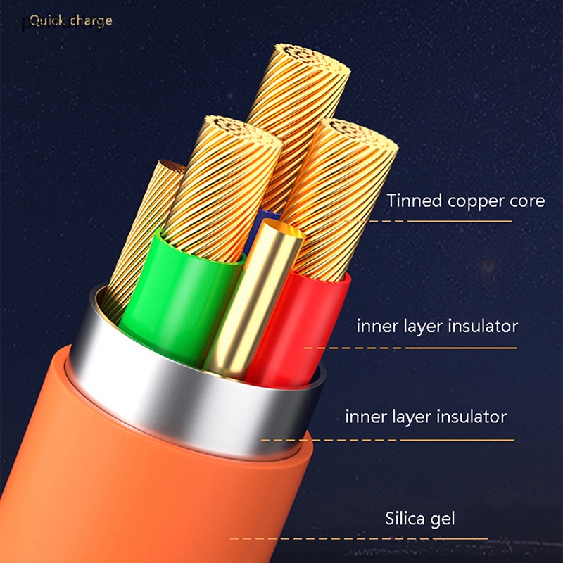 Prt 3in1 6A 120W USB Tipe C Kabel Untuk Lighg USB A Ke Type-C 8-pin Micro USB Cable PRT