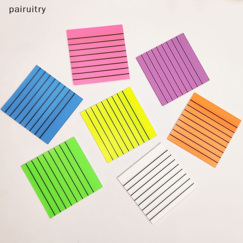 Prt 50lembar Warna Transparan Sticky Note Garis Horizontal Index Stiker Pesan Siswa Notebook Tahan Air Dan Dapat Ditulis Alat Tulis PRT