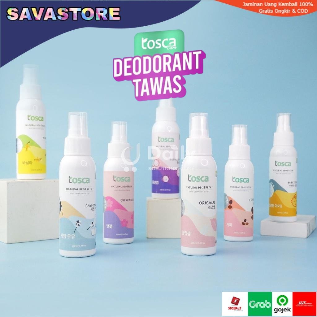 TOSCA Deodorant Tawas Spray Khusus Pria 100ml Tosca Deodoran Tawas Cair Ampuh Mencegah Bau Ketiak dan Badan Non Alkohol untuk laki - laki