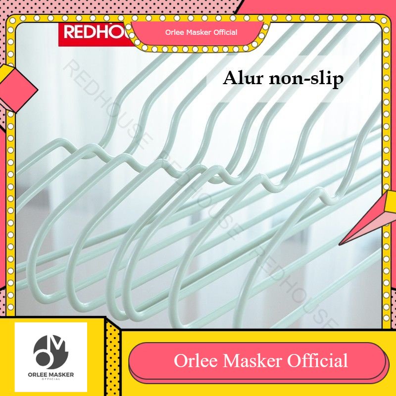 Hanger Korea Kekinian 42cm Super Tebal 1 pak (isi 10 pcs) warna Estetik Lentur Tidak Berkarat