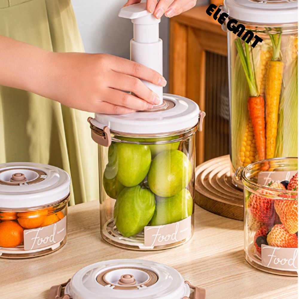 [Elegan] Wadah Vakum Makanan Reusable Tahan Lama Sealed Leak Proof Dengan Pompa Tangan Fresh-keeping Fresh-keeping Box