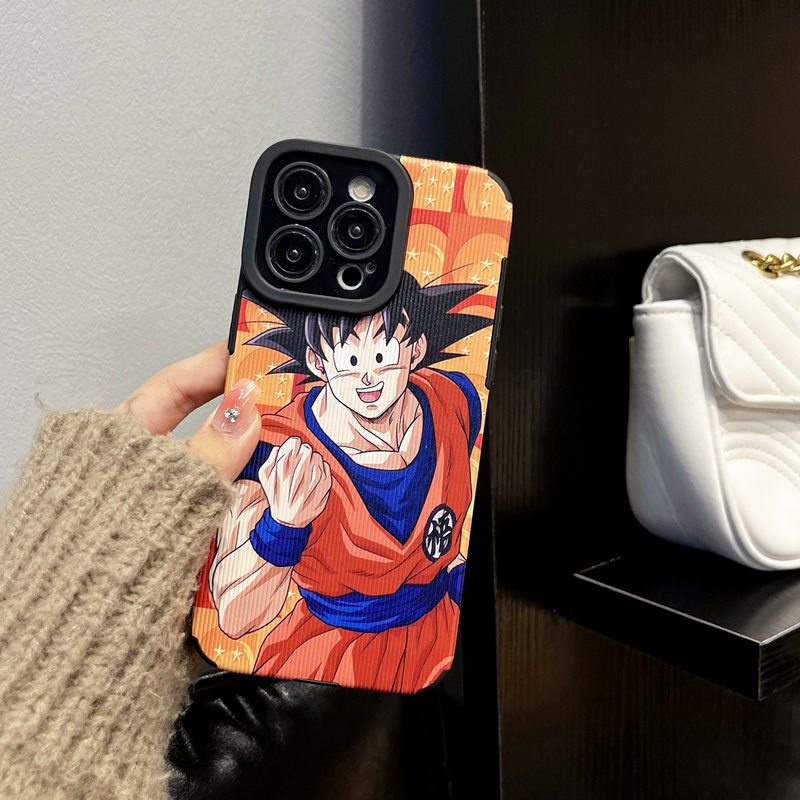 Lamb Skin Anime Son-Goku KAKAROT Cool Soft Case IPhone 7 Plus 8 Plus X XS XR XS Max 11 13 12 14 PRO Max 14 Plus SE Phone Case Girl Men Man' Fashion