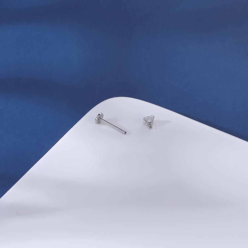 10pcs/lot 16G /18G Kristal Bibir Stud Stainless Steel Labret Piercing Tulang Rawan Stud Earrings Tragus Keong Helix Piercing