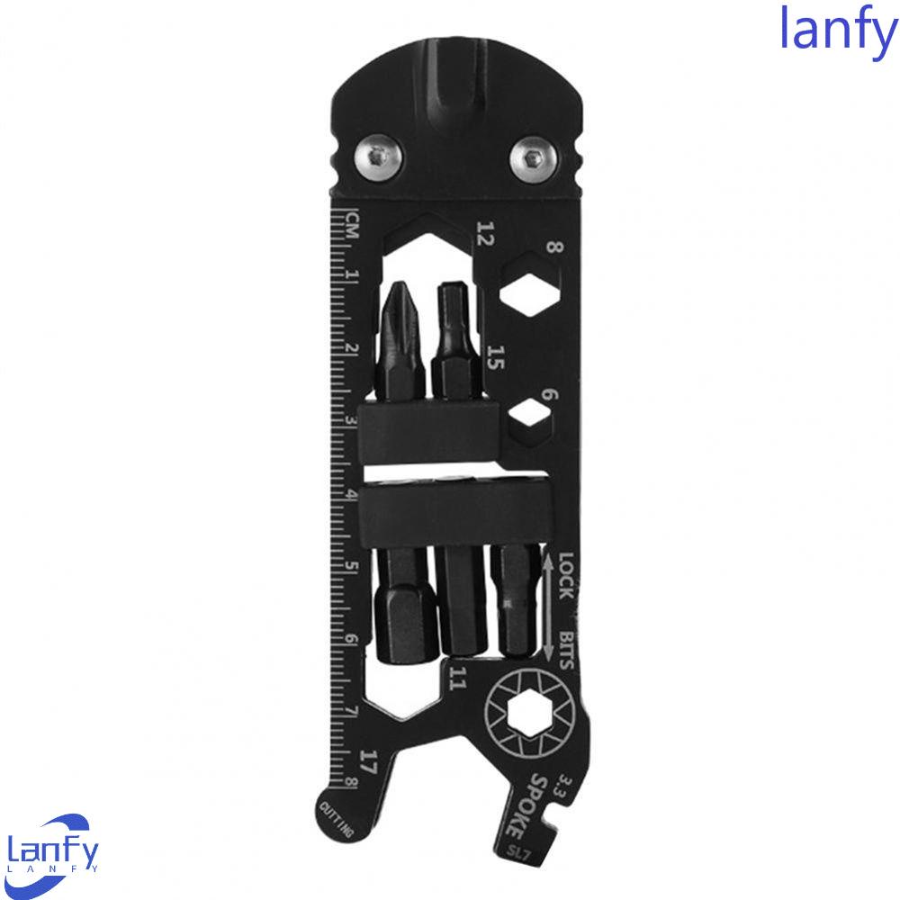 Lanfy Obeng Stainless Steel Sepeda Gunung Bersepeda Outdoor Tools Bicycle Repair Tool Multi-Fungsi Kunci Pas Penggaris