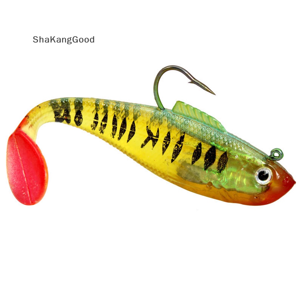 Kait Plastik Lembut Selip (8.5cm /10g) ultra-Ringan Memancing submersible t-tail Lembut Berbentuk Ikan SKK