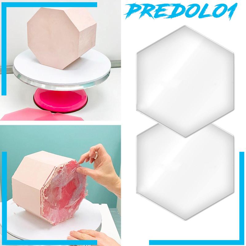 [Predolo1] 2x Base Smoother Perlengkapan Dekorasi Kue Cake Disk Akrilik Nyaman Bening