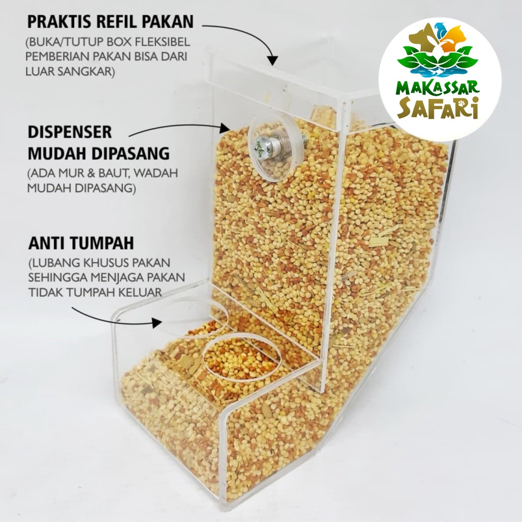 Wadah Tempat Pakan Besar Biji Milet Makanan Burung Love Bird Lovebird