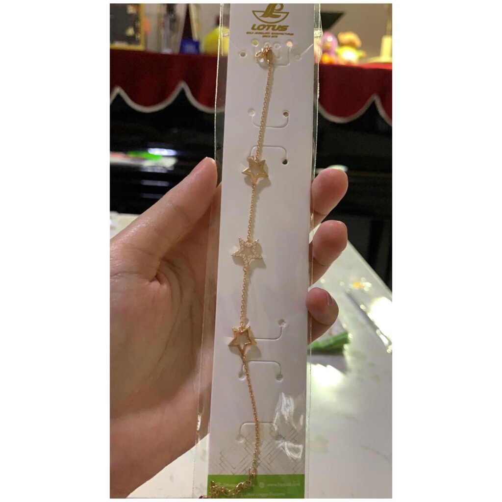 Gelang bintang lotus kadar 375 8karat wanita dewasa simpel elegan
