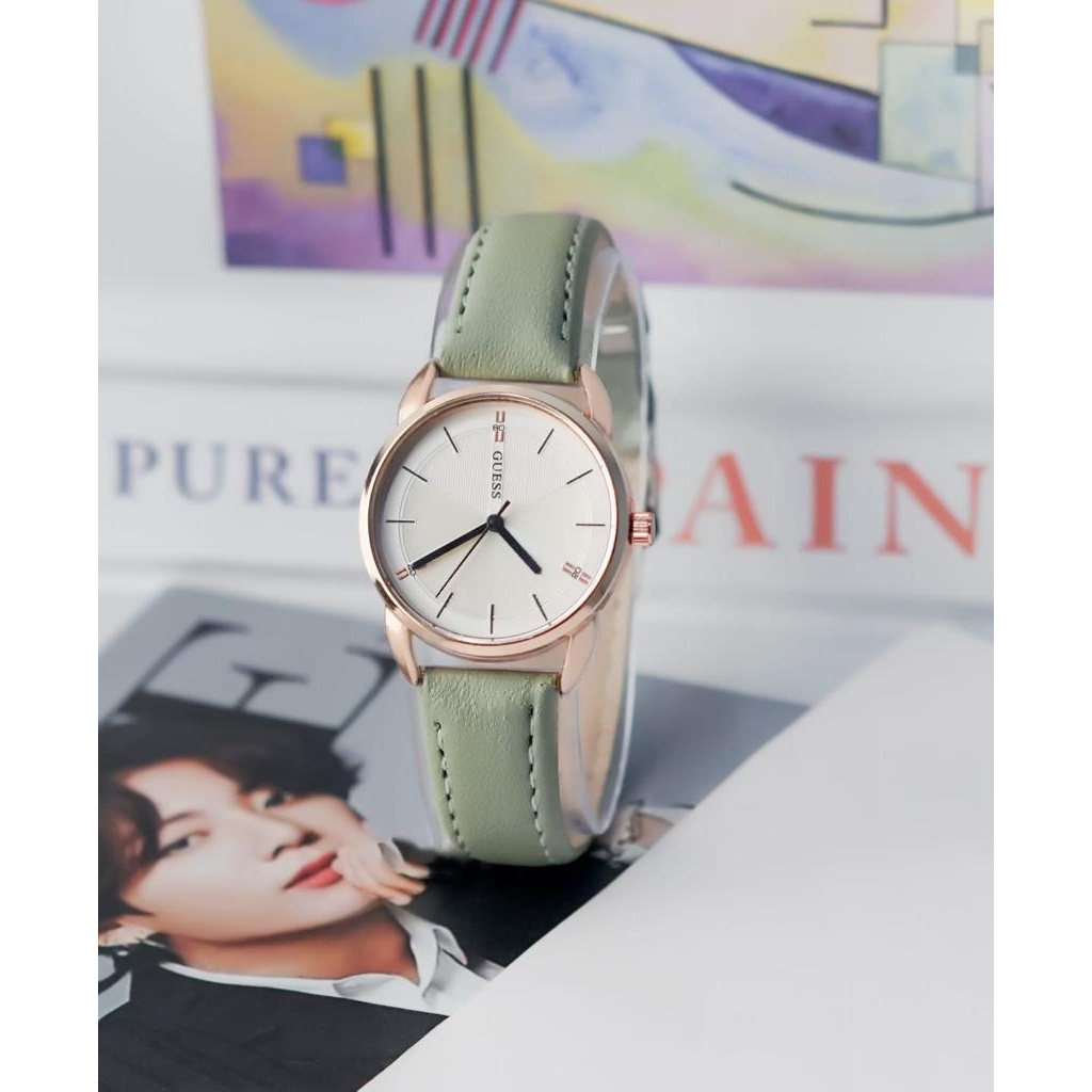 BAJ Jam Tangan Quartz Strap PU Analog Casual Gaya Retro Wanita &amp; Pria Ulzzang Watch Korean Fashion RM084