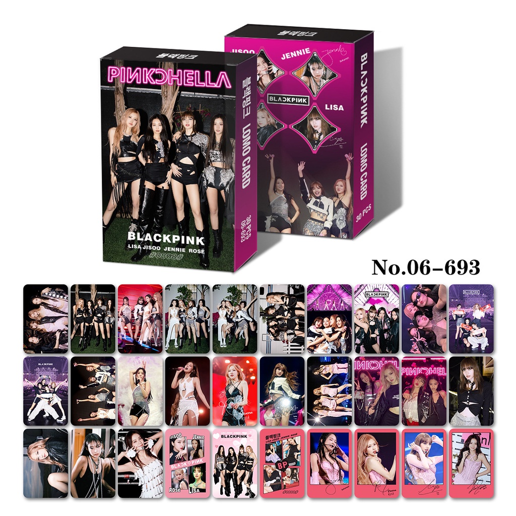 30pcs /box Hitam-Pink Coachella Stage Photocards Album Kartu Lomo Black Pink Kpop Postcards