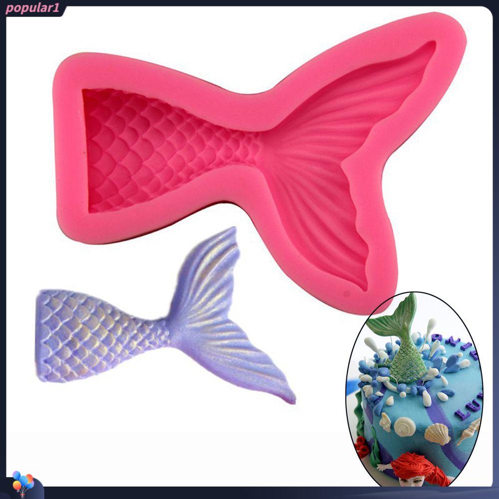 Populer Mermaid Cetakan Silikon DIY Bakery Membuat Kue Kering Ekor Ikan Permen Tanah Liat Gula Craft Baking Tool