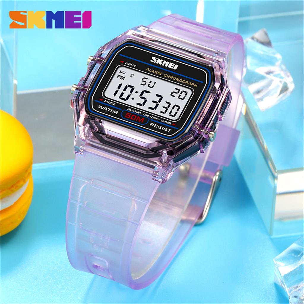 Jam Tangan Pria Digital SKMEI 2056 EL Light Rubber Anti Air Original