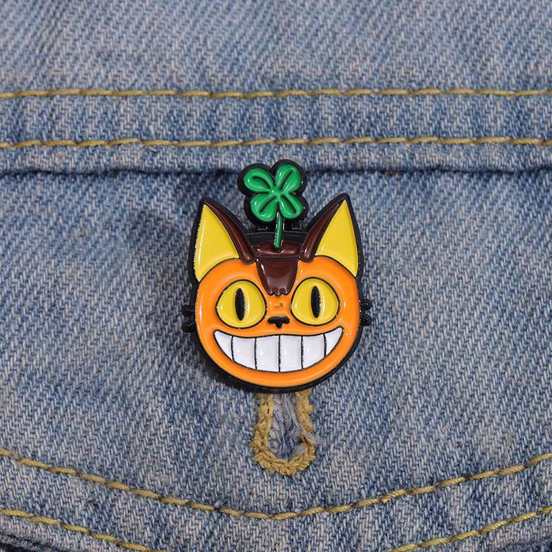 Anime Tanaman Totoro Enamel Pin Bros Lucu Garfield Pin Logam Bros Lencana Kartun Jewlery Hadiah Untuk Anak Anak