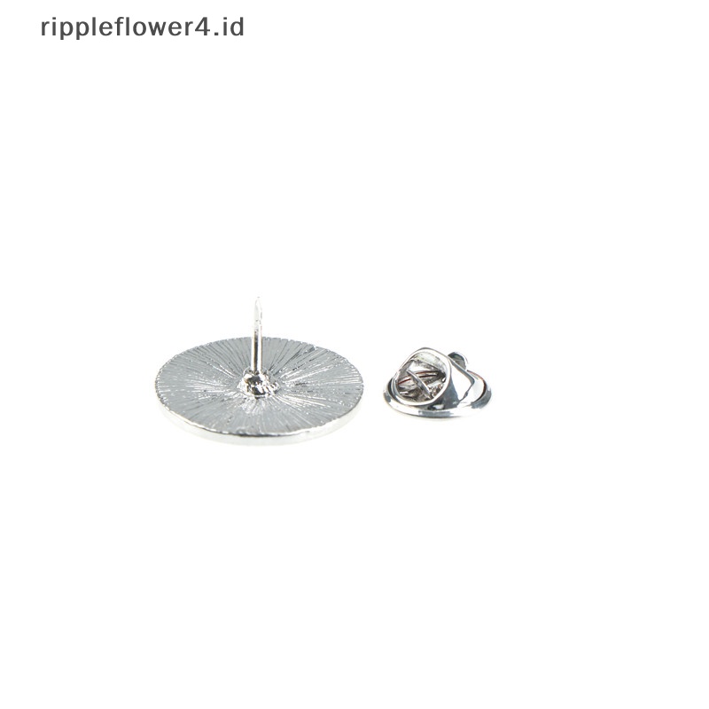 {rippleflower4.id} 1pc Taiji Liontin Bulat Hitam &amp; Putih Motif Tangan Manusia&amp; Bros Pin Cetak Telapak Anjing~