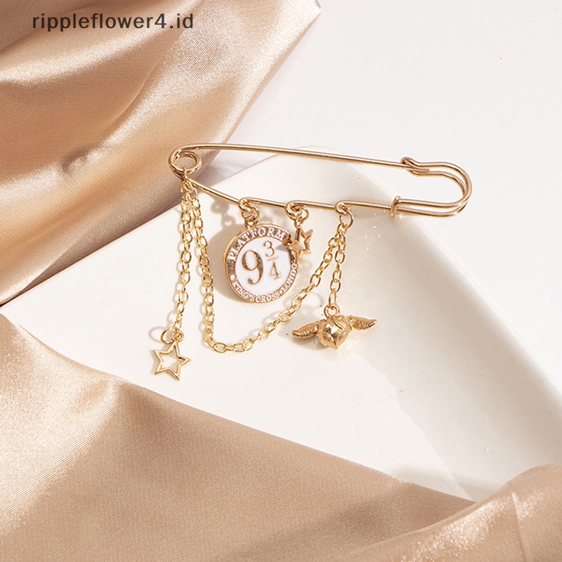 {rippleflower4.id} Fashion Bros Pakaian Golden Snitch Bros Kerah Pin Sweater Dress Brooch~