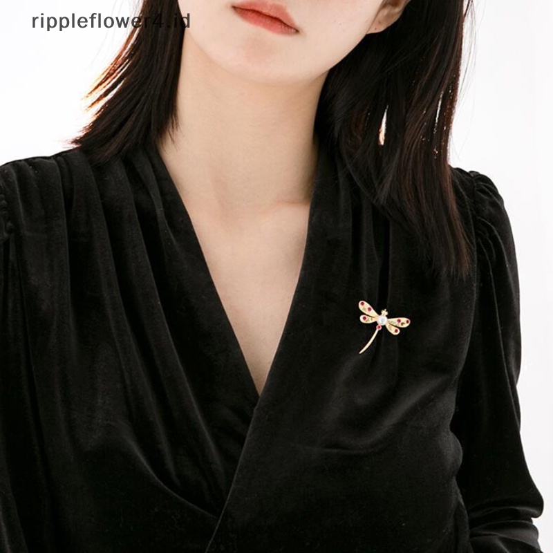{rippleflower4.id} Pin Bros Berlian Imitasi Fashion Tema Capung Untuk Wanita Perhiasan Pakaian Gaun Syal Dekorasi Hadiah~