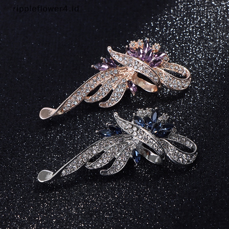 {rippleflower4.id} 1pc Wanita Elegan Kristal Bros Pin Fashion Perhiasan Pakaian Aksesoris Hadiah~