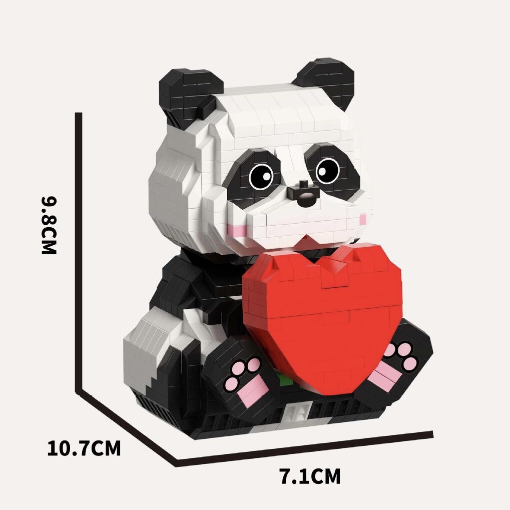 Blok Bangunan Harta Karun Nasional Panda Pen Holder Cinta Partikel Majelis Mainan Dekorasi Desktop Ornamen Kecil Pract