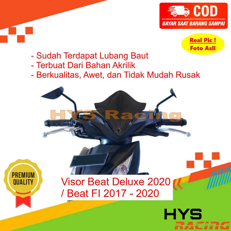 HYC Visor Beat FI ESP 2017 2018 2019 2020 / Beat Deluxe 2020 - Variasi Aksesoris Windshield Motor