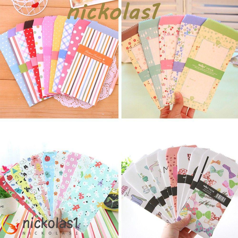 Nickolas1 20Pcs/4Pack Banyak Gaya Amplop Latihan Merek Baru Kawaii Kertas Warna-Warni Untuk Surat Pernikahan Undangan Kartu Hadiah