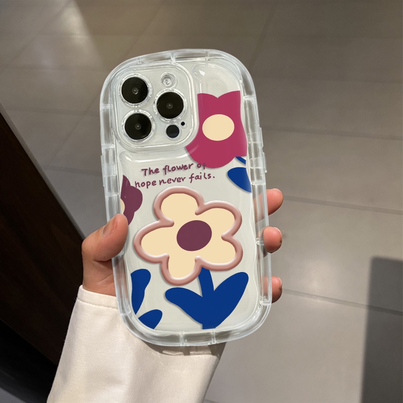 IPHONE Casing Bunga Kompatibel Untuk Iphone14 13 12 11 Pro Max Casing XS X Xr8 +7Plus Silikon Lembut Shockproof Transparan Phone Cover Cell Precticer