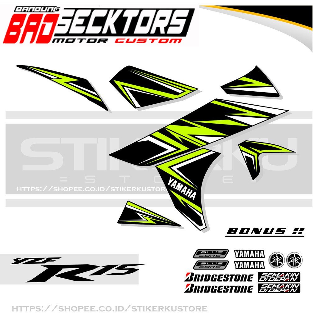 STRIPING YAMAHA R15 V2 / STRIPING YZF R15 V2 / GRAFIS SIMLPE / STIKER R15 V2 CUSTOM 10