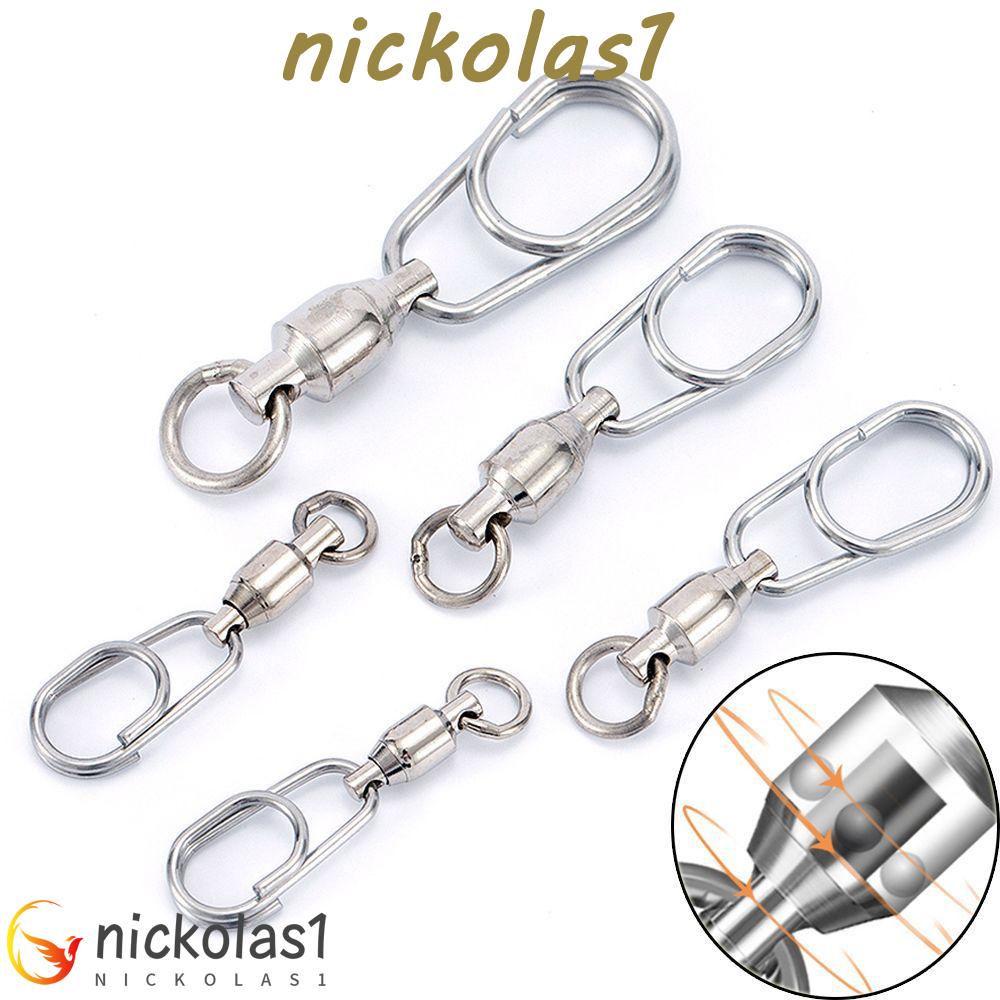 Nickolas1 Oval Split Rings Stainless Steel Fishing Tackle Device Jig Connecting Ring Rolling Swivel 8-shape Ring Lure Connector