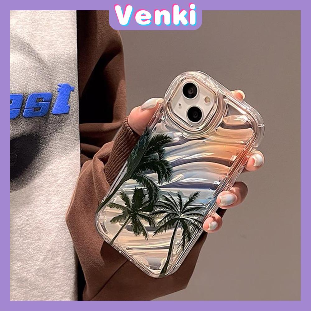 VENKI - Untuk iPhone 11 iPhone Case Laser Reflektif Bening Phone Case TPU Soft Shockproof Airbag Phone Case Summer Coco Kompatibel dengan iPhone 14 13 Pro max 12 Pro Max XR XR 7 8Plus