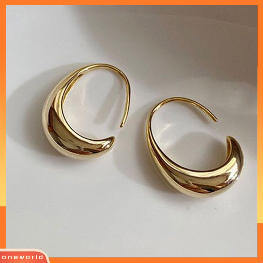 [WOD] 1pasang Anting Hoop Geometris Busur Sederhana Ringan Indah Chic Anting Untuk Minimalis