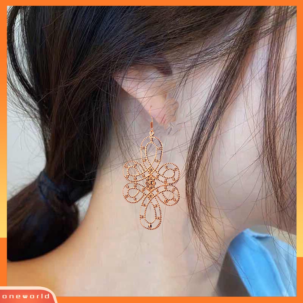 [WOD] 1pasang Anting Menjuntai Bentuk Indah Bahan Alloy Tahan Karat All-Match Gaya China Geometris Kait Anting Hadiah Ulang Tahun