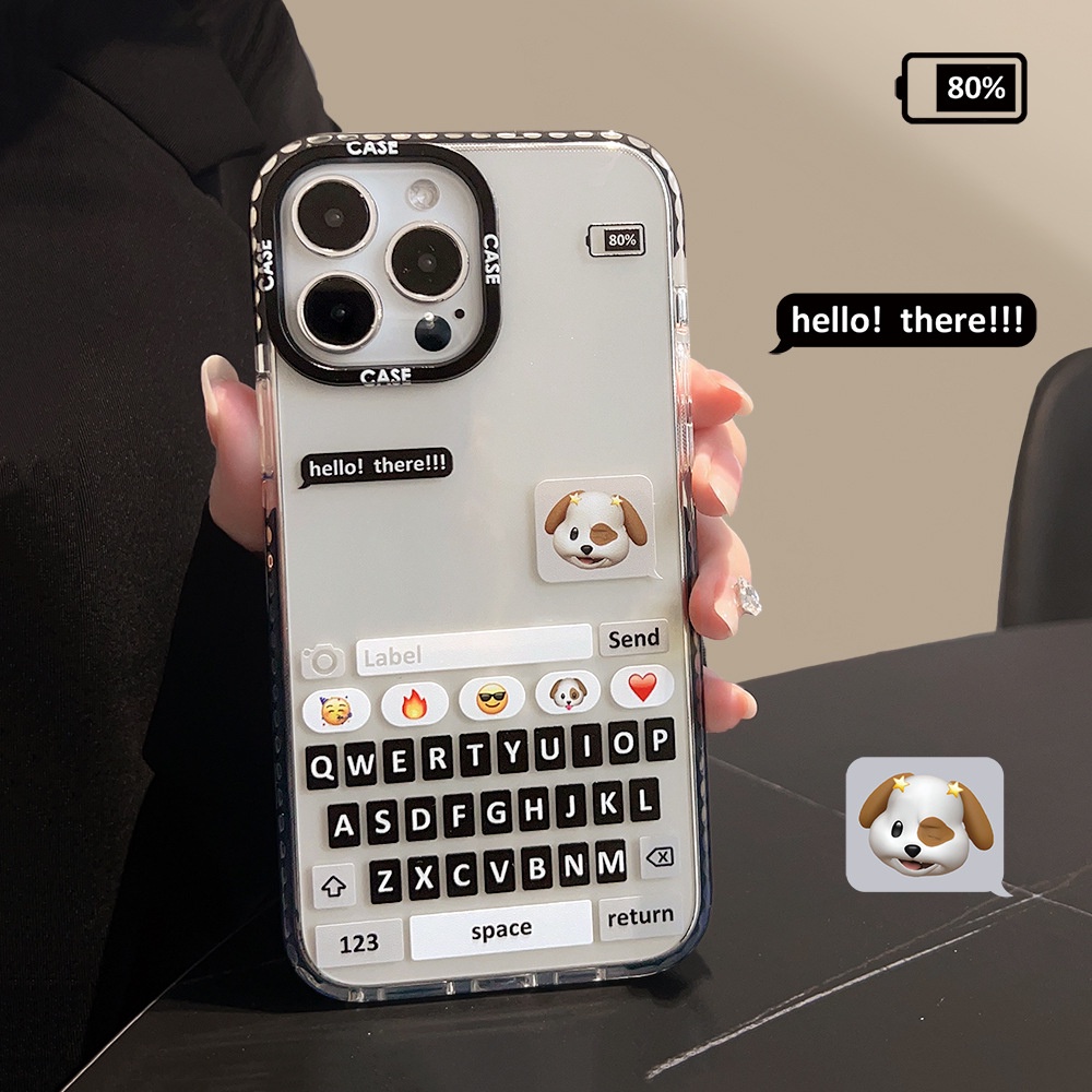 Ins Anjing Lucu Kotak Input Kartun Silikon Case Untuk Iphone SE2020 7/8 Plus 14x XR XM 11 12 MINI 13 PRO MAX Casing Cover Pelindung AT0356