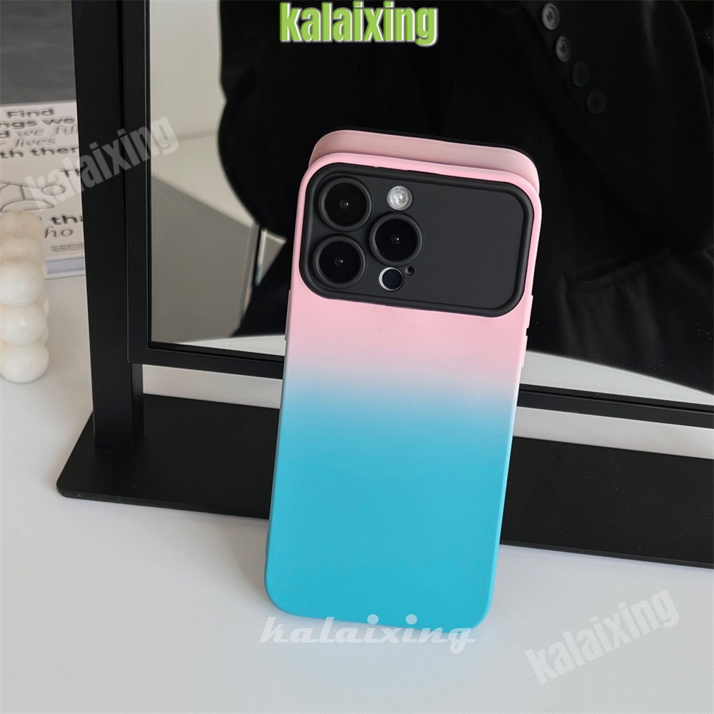 Casing Warna Gradasi Untuk iPhone 14 Pro Max 14Pro 13 12 11 Pro 11Pro Max Big Window Case Soft Caing