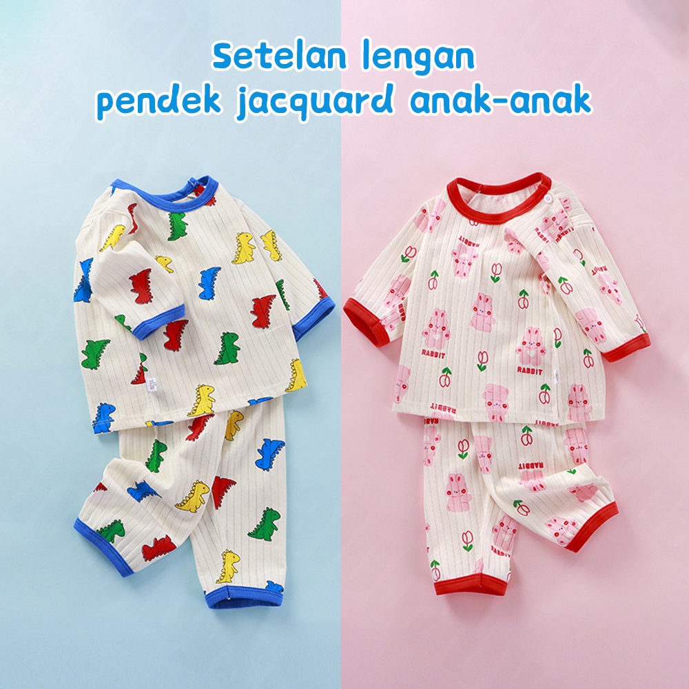 Halo Baby 1-3 Tahun Piyama Setelan Anak Lengan Pendek/Baju Setelan Anak Bayi/Baju Tidur Anak