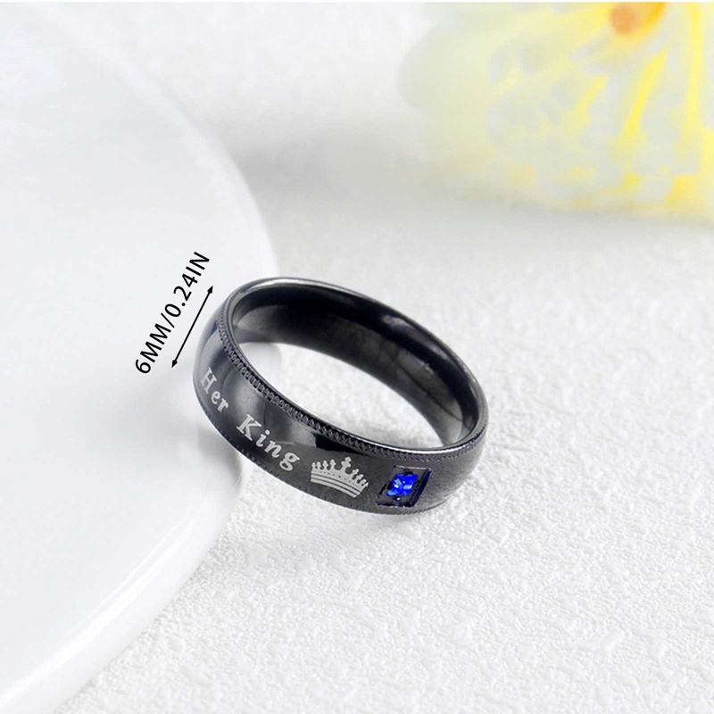 Fashion Couple Rings Her King His Queen Statement Rings Fashion Zirkon Mahkota Cincin Romantis Anniversary Pernikahan Band Ring