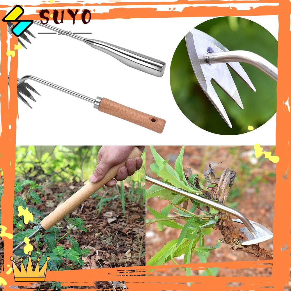 Suyo Hand Weeder Tool Farmland Alat Gali Tanah Stainless Handheld Weed Dandelion Remover