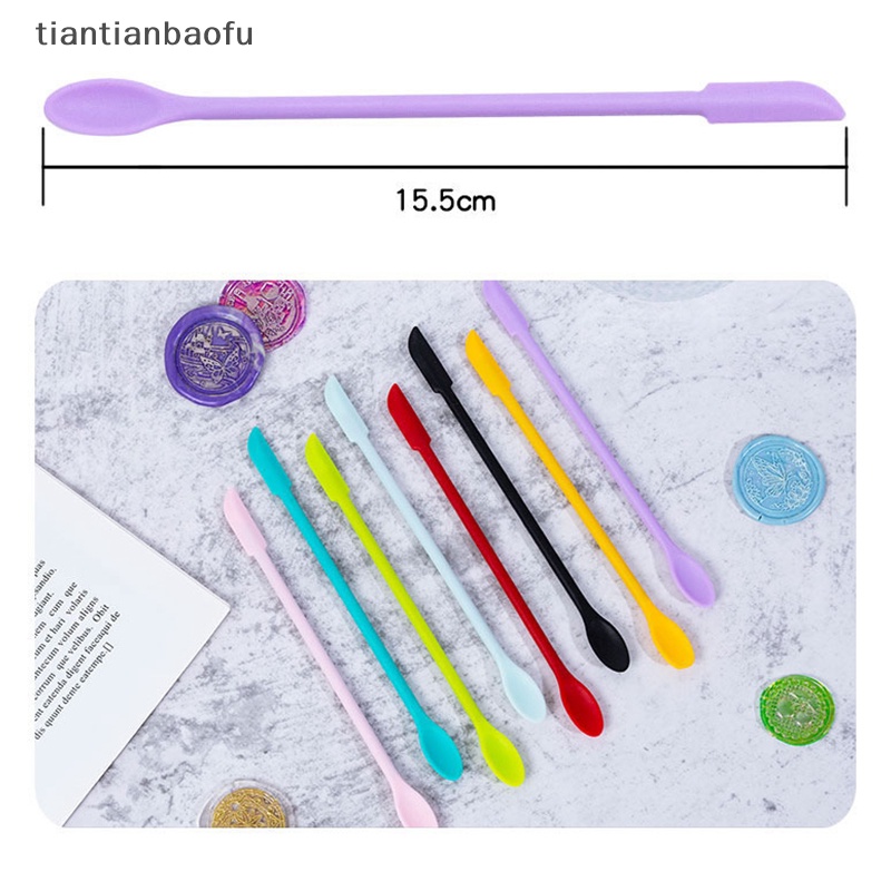 [tiantianbaofu] Spatula Silikon Toples Scraper Scoop Tip Panjang Double Headed Cosmetic Spoon Boutique