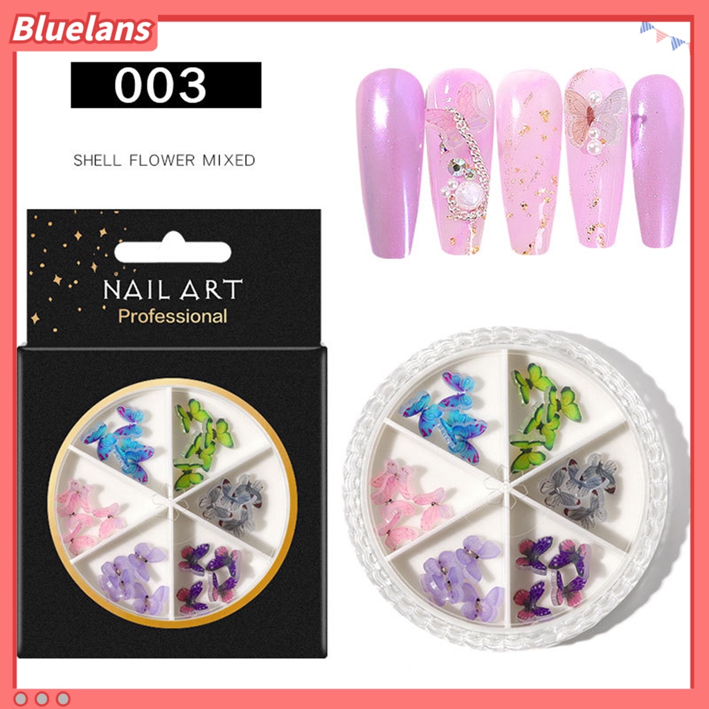 [BLM] 6kisi/set Rivet Butterfly Decals DIY Nail Art Payet Manicure Dekorasi