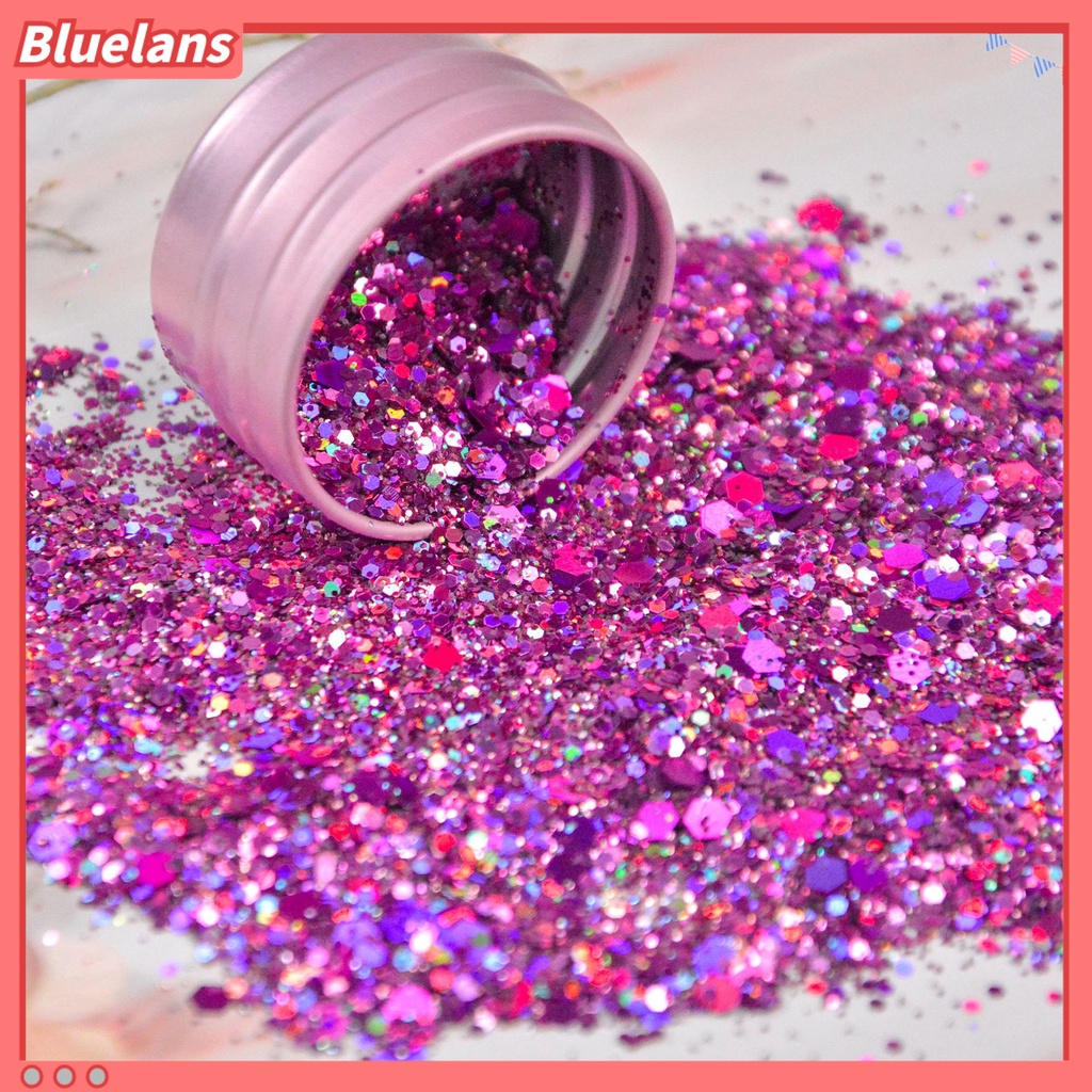 [BLM] Nail Art Payet Gaya Hexagon Reflektif Ultra Tipis Nail Sequin Glitter Hiasan Charms Untuk Manicure