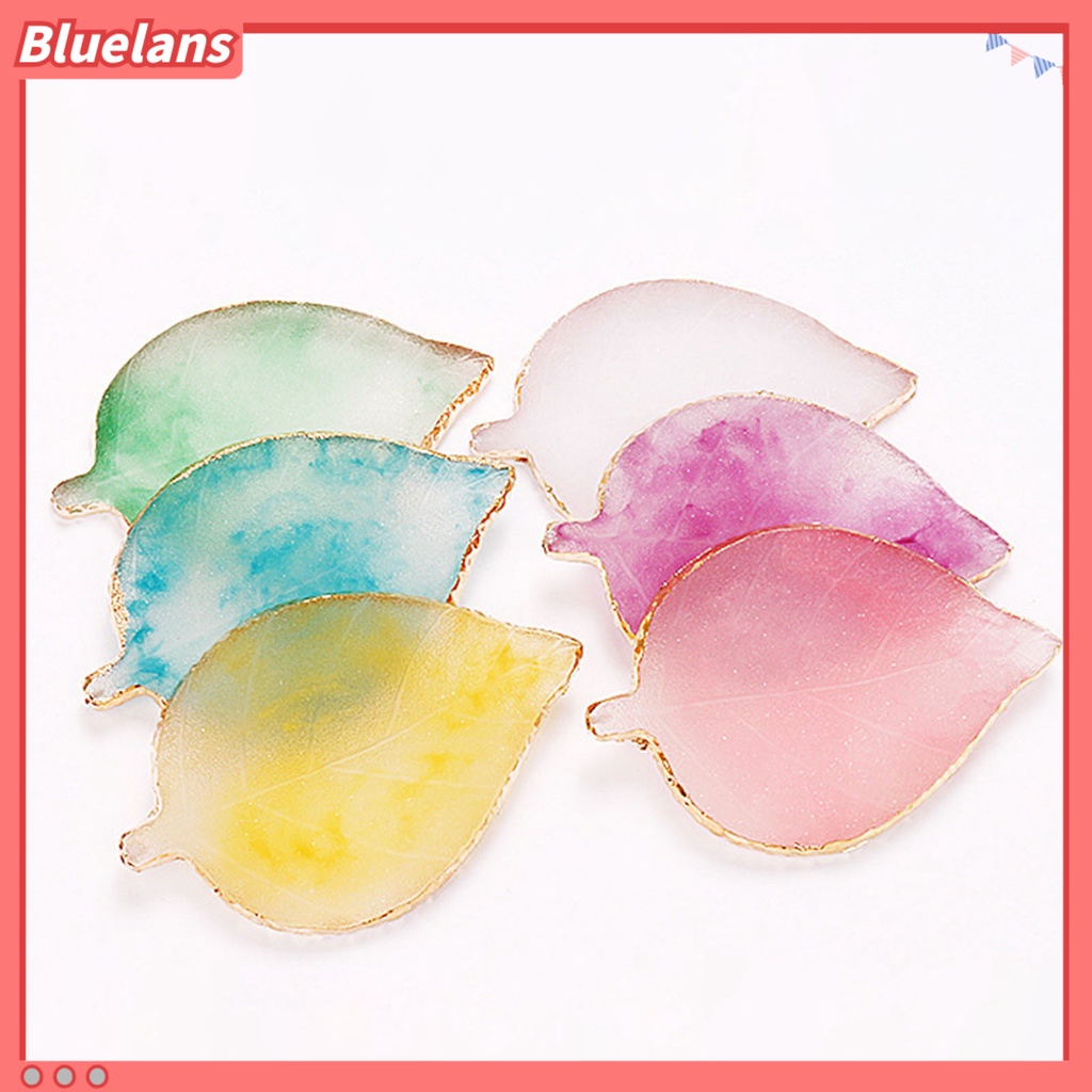 [BLM] Palet Kutek Burr Free Permukaan Halus Bisa Dicuci Mix Warna Agate Leaf Shaped Nail Gel Polish Colors Mixing Palette Perlengkapan Kuku