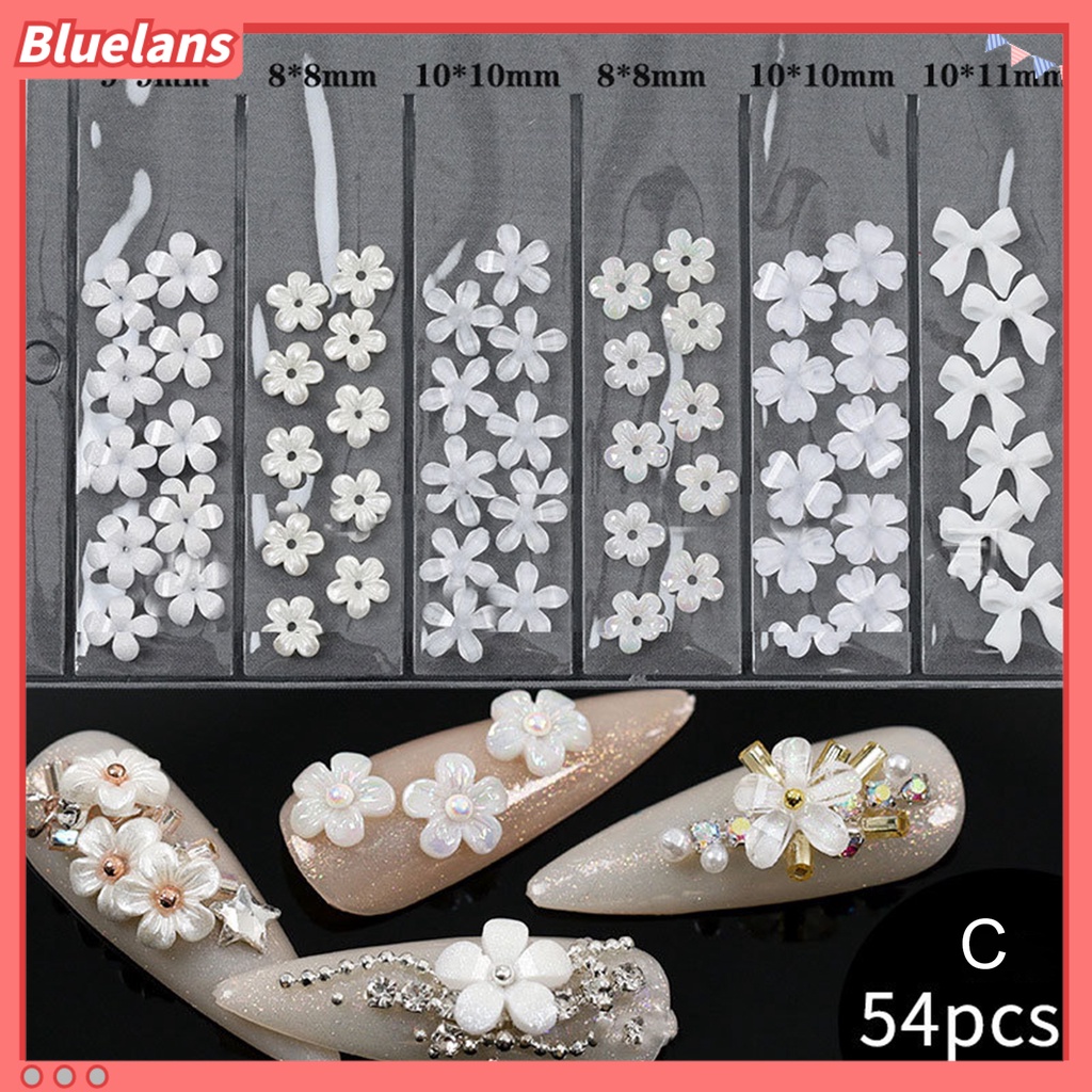 [BLM] 1tas Pesona Kuku Berkilau Mempesona Efek Visual Bentuk Kreatif Mudah Diterapkan Plastik Busur-Simpul Gaya Perhiasan Kuku DIY Craft Ornamen Perlengkapan Kuku