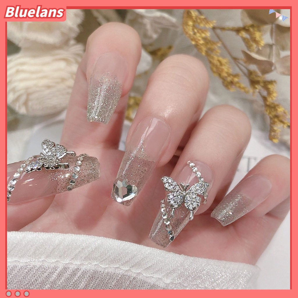 [BLM] Hiasan Kuku Kupu-Kupu Hias Tahan Jatuh DIY Nail Art Zircon Mewah Halus Manicure Butterfly Charms Perlengkapan Kuku