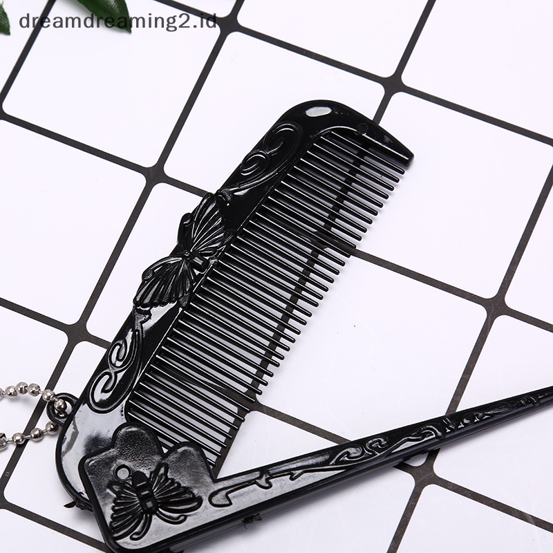 (drea) Sikat Sisir Rambut portable heychain Sisir Pijat Lipat Sisir Kursi anti Rayap //